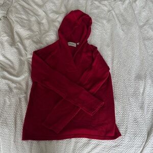 Women’s Hooded Cashmere Sweater - Deep Red